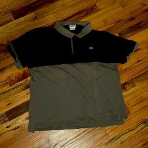 Lacoste Gray and Black Polo Shirt Size 9 (medium/large)